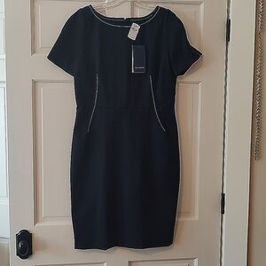 Elegant Business Style Navy Blue Dress